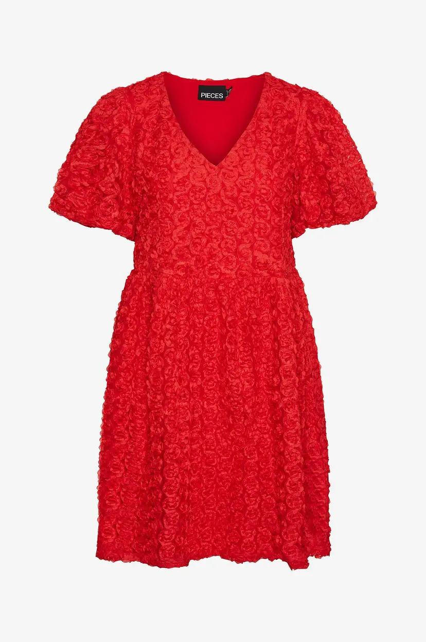 Pieces Kjole pcNolia SS Dress - Rød