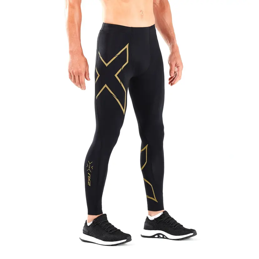 2Xu 2XU Men's MCS Run Compression Tights Black/Gold Reflective