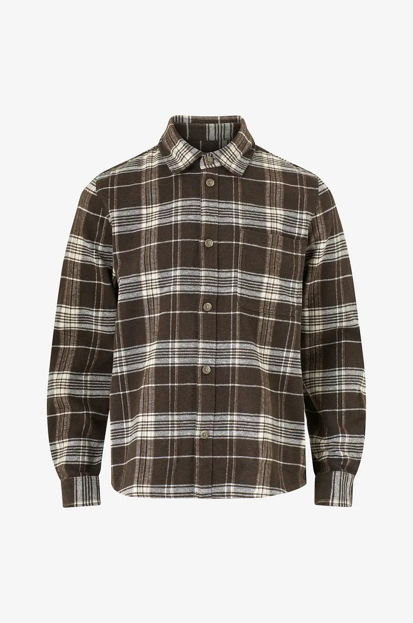 Les Deux Overtreksskjorte Lennon Check Overshirt - Brun
