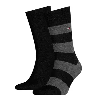 Tommy Hilfiger Tommy Hilfiger Strømper 2P Men Rugby Sock Svart Str 43/46 Herre