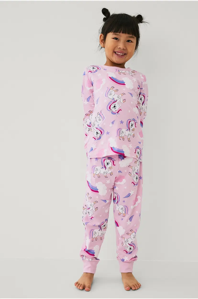 Ellos Collection Pysjsett i bomullsjersey - Rosa