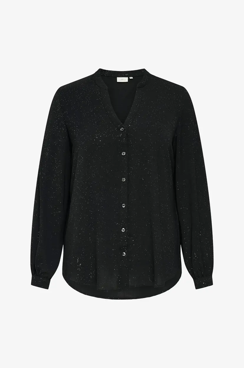 Only Carmakoma Skjorte carJosee Metta Life L/s V-neck - Svart
