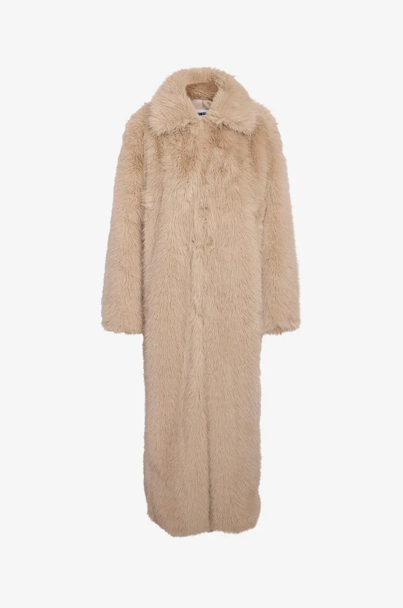 Noisy May Frakk av juksepels nmEvie Fur X-long Coat - Beige