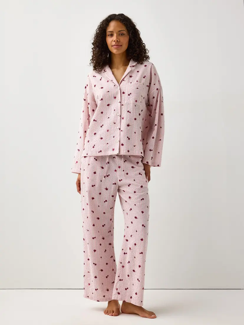 Lindex Cropped pyjamasbukser i seersucker
