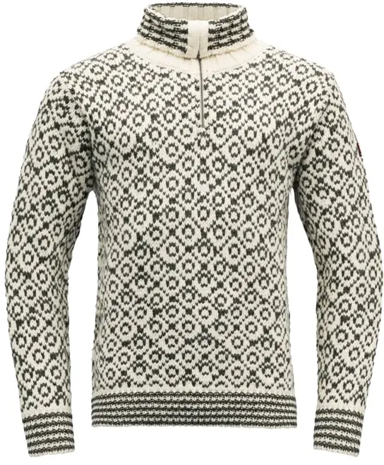 Devold Devold Svalbard Sweater Zip Neck Off White/Anthracite