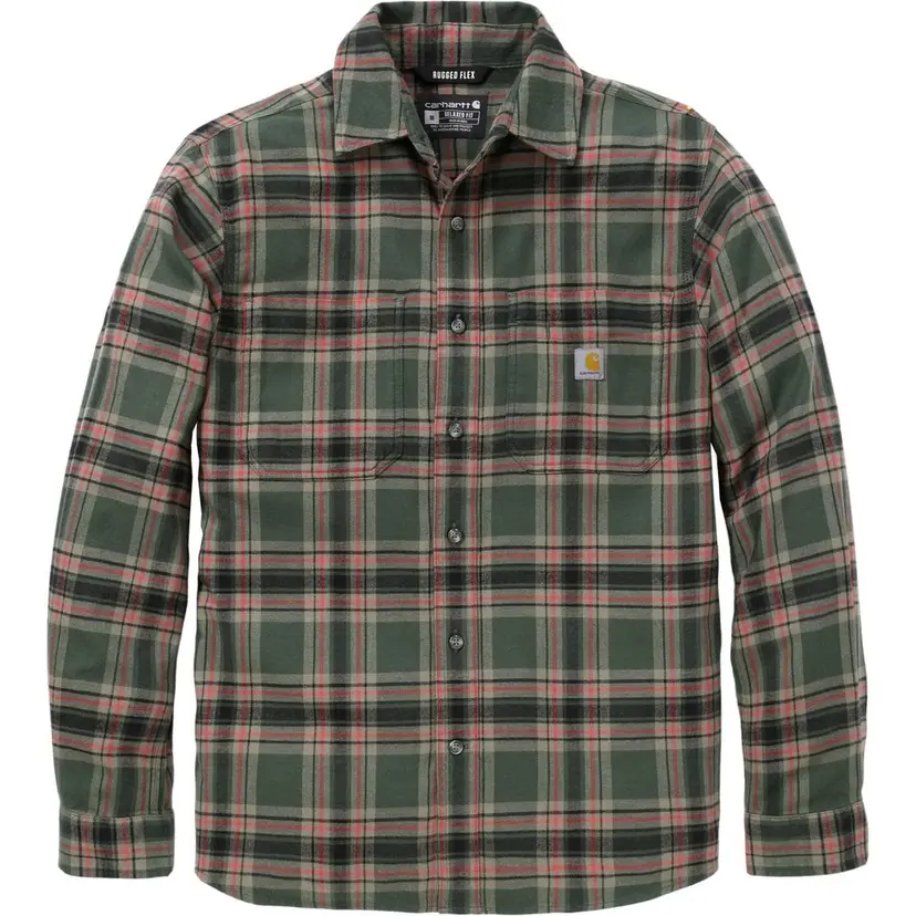 Carhartt Workwear Carhartt Workwear M's Hamilton Relaxed LS Plaid Shirt Forestry Green/Amber Terrain
