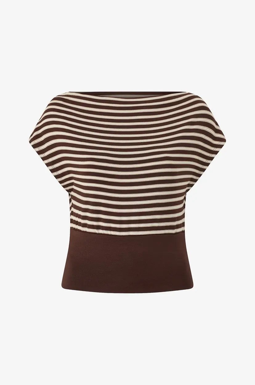 Gina Tricot Topp Boatneck - Flerfarget