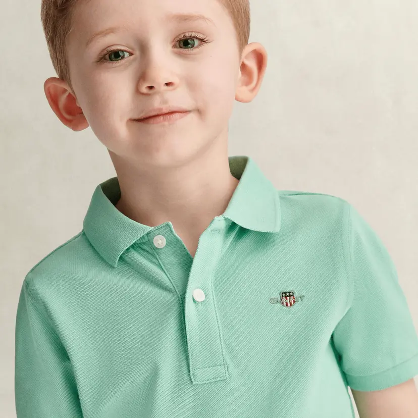GANT Gant - Pique Shield SS Polo Washed Turquoise