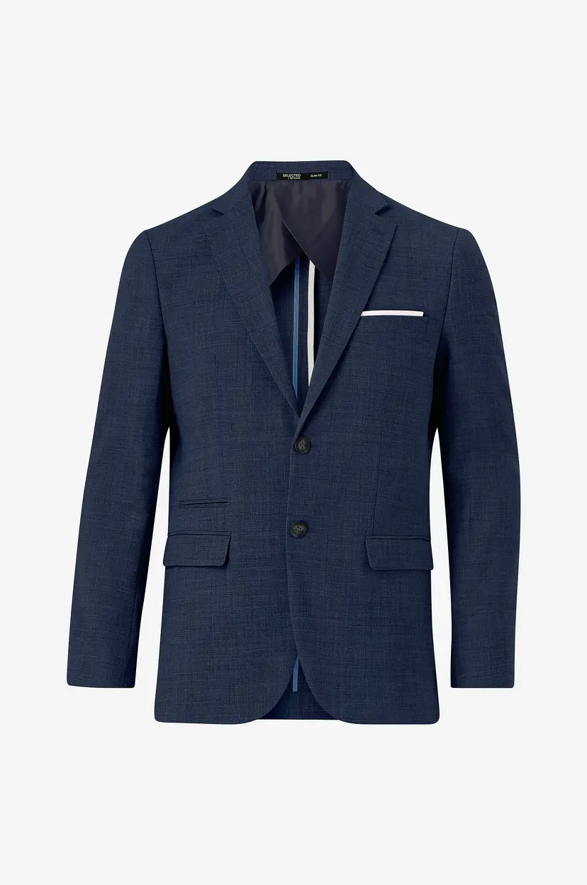 Selected Men Blazer slhSlim-Oasis Linen Blz B Noos - Blå