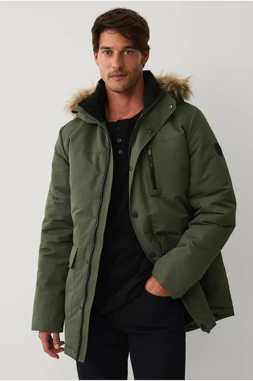 Ellos Collection Varm-foret parka - Grønn