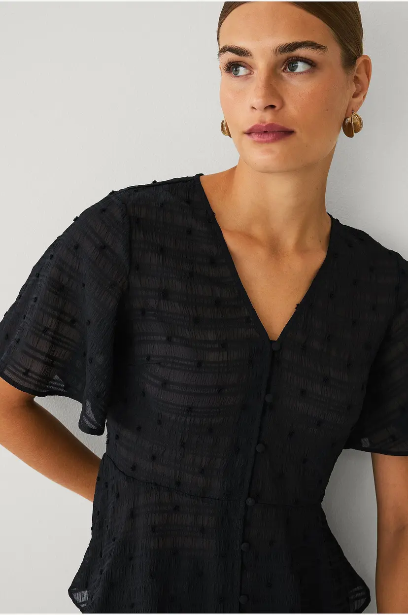 Ellos Collection Bluse med knapper - Svart