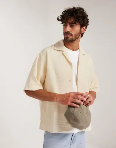 Jack & Jones Jack & Jones Jornoto Structure Resort Shirt Ss Kortermede skjorter Beige