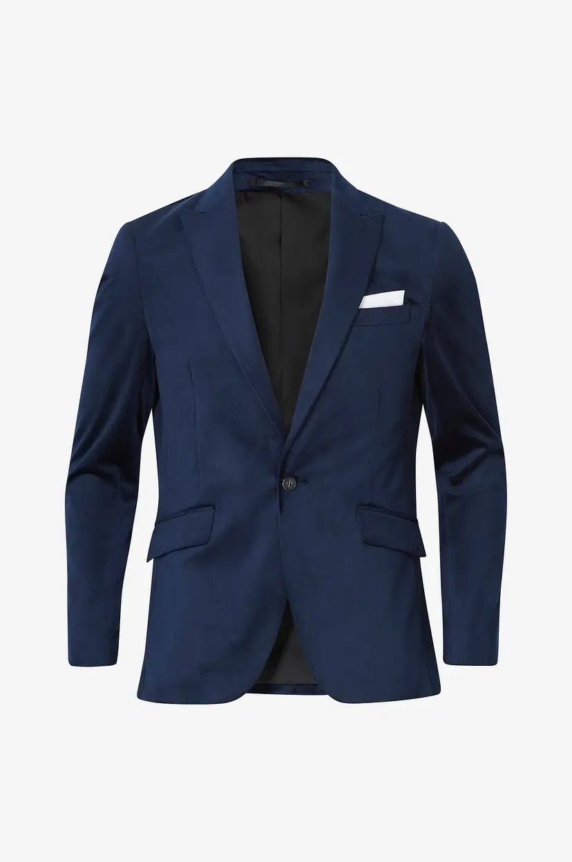 Lindbergh Dressjakke Velvet Blazer - Blå
