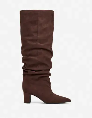 Nelly Nelly - Brun - Scrunch Pointy Block Boot