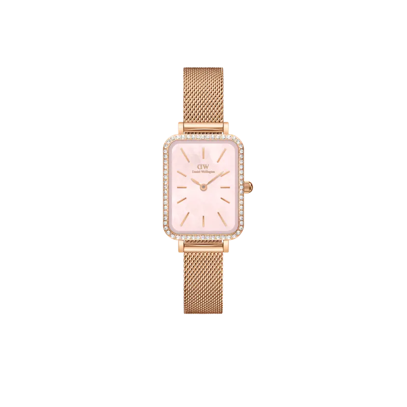 Daniel Wellington Rose Gold 20x26mm Watch Quadro Lumine Bezel Melrose Pink Mop | DW