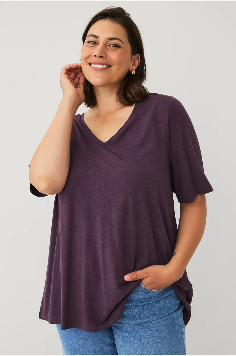 Ellos Plus collection V-formet topp - Lilla