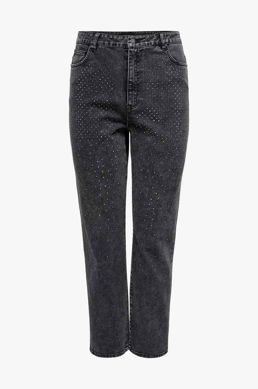 Only Carmakoma Jeans carEmily HW Straight Rhs Dnm Gua B - Svart