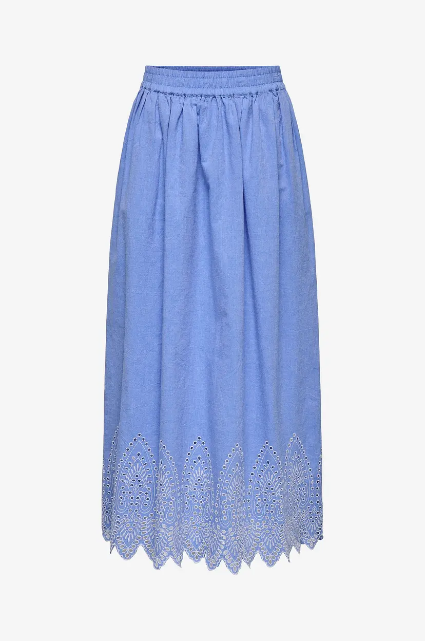 ONLY Maxi skjørt onlTulum Emb Maxi Skirt - Blå