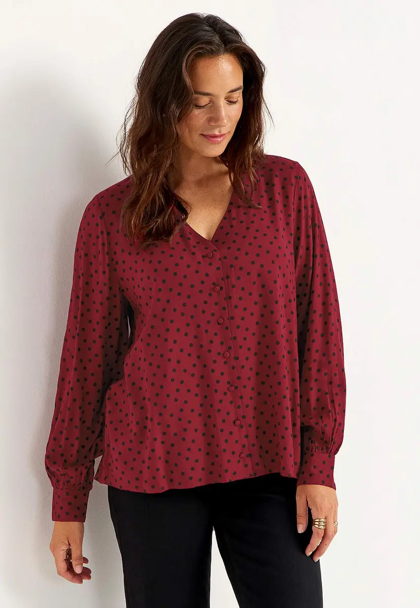 Cellbes of Sweden Vevet bluse med prikket