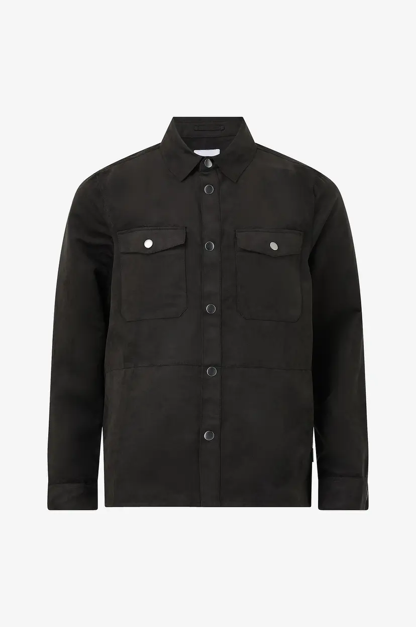 Lindbergh Overtreksskjorte Micro suede overshirt - Svart