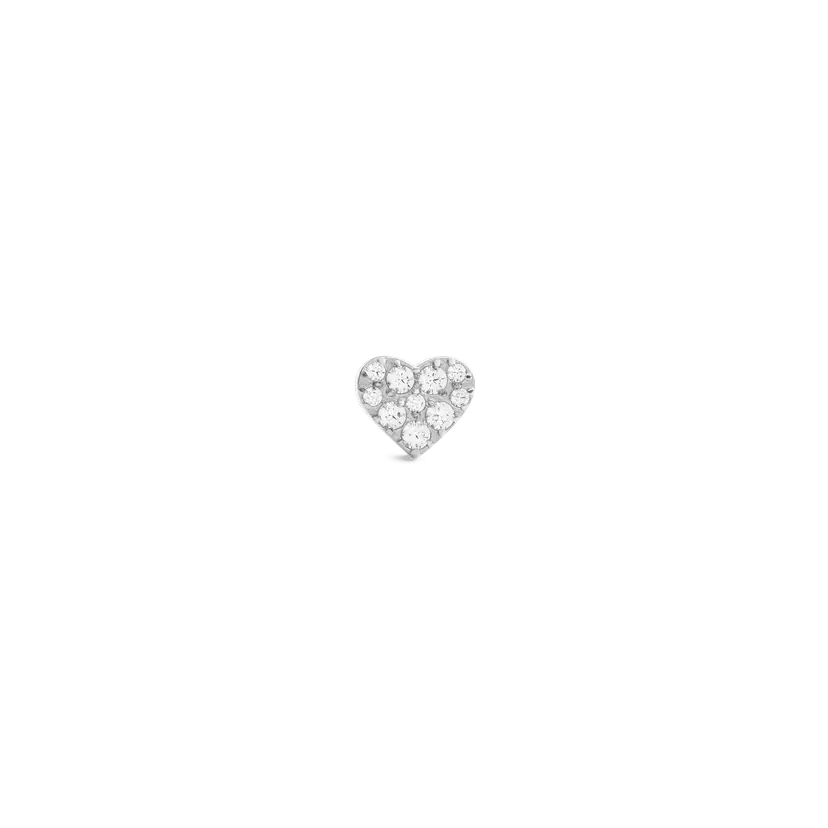 Daniel Wellington Silver Earrings Crystal Heart Stud | DW