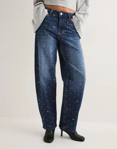 Pieces Pieces - Blå - Pcmerle Mw Barrel Jeans D2D Fsy Pp