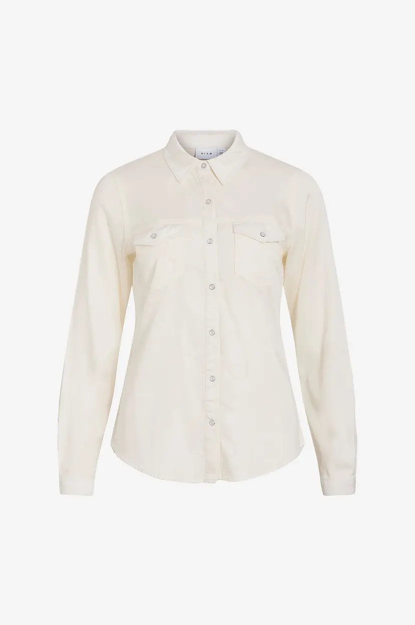 Vila Skjorte viBista Denim Shirt - Hvit