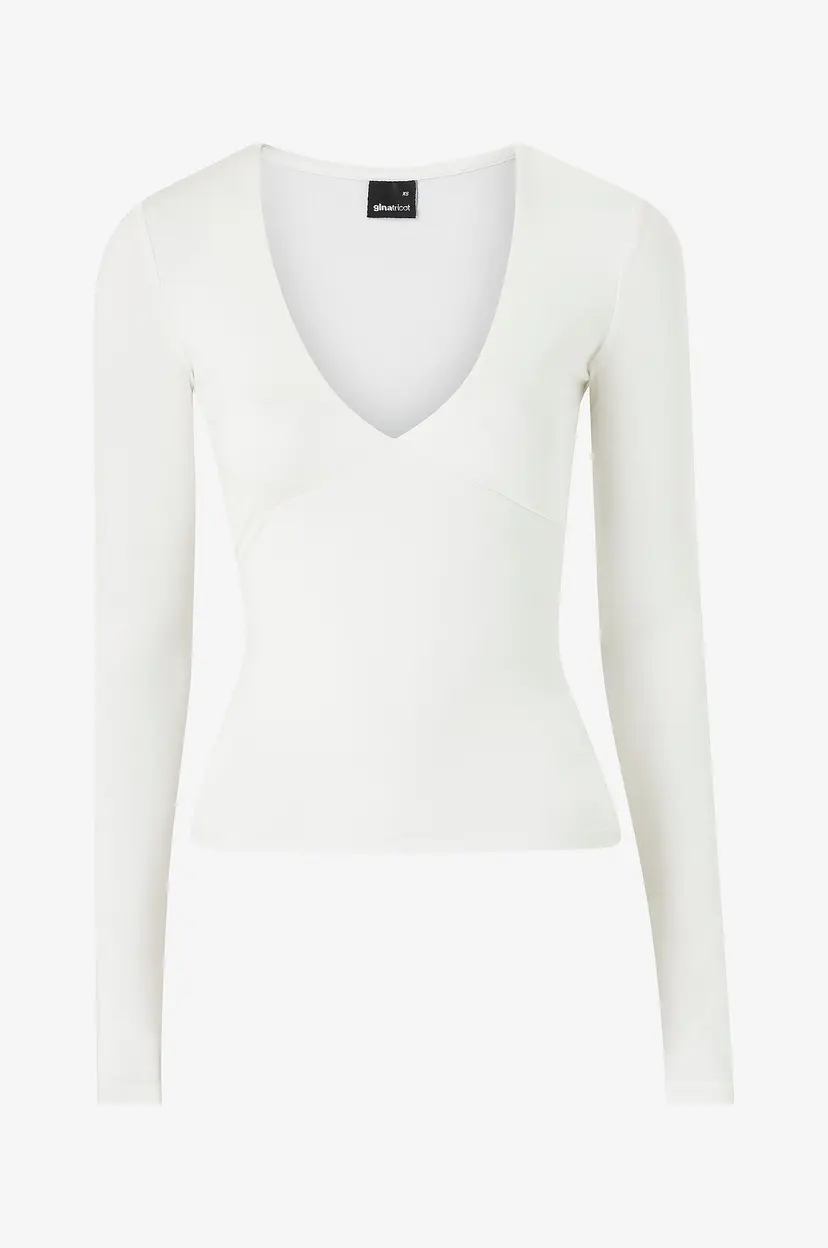 Gina Tricot Topp Soft Touch V-neck - Hvit