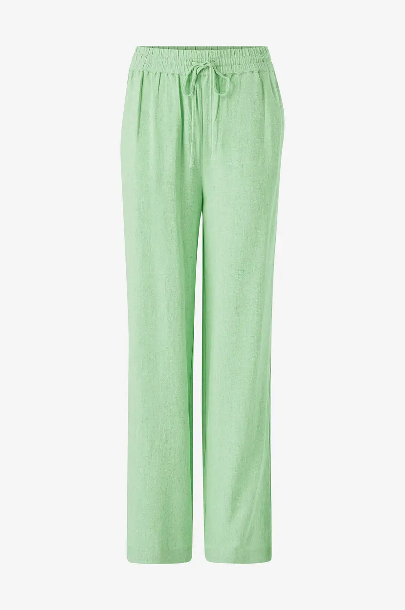 Selected Women Bukser slfViva-Gulia HW Long Linen Pant - Grønn
