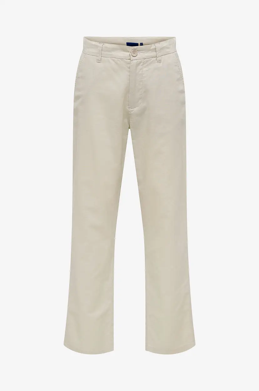 ONLY & SONS JUNIOR Chinos osjLinus Straight Linen 0580 - Beige
