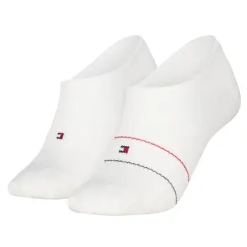 Tommy Hilfiger Tommy Hilfiger Strømper 2P Cotton Blend Logo Footie Socks Hvit Str 39/42 Dame