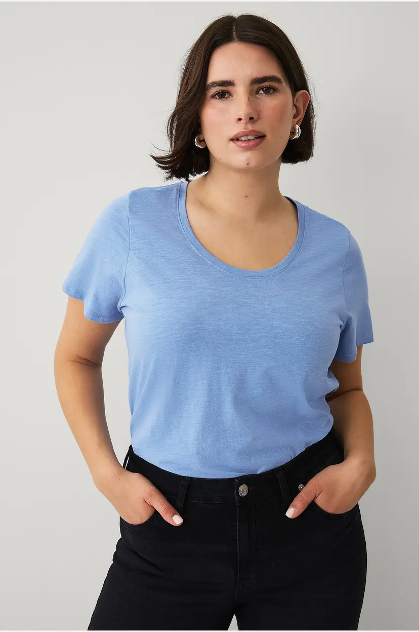 Ellos Plus collection Topp med rund hals - Blå