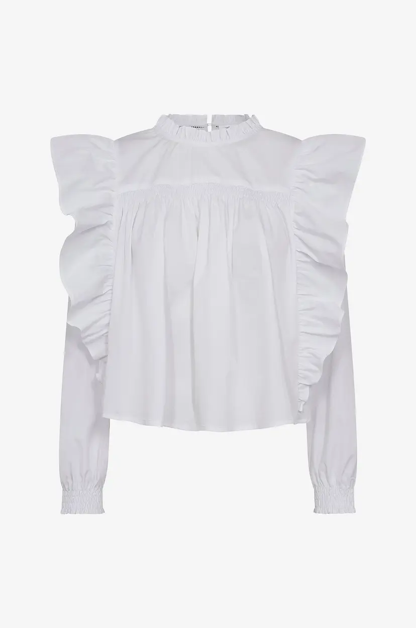 Co'couture Bluse Cottoncc Crisp Frill Blouse - Hvit