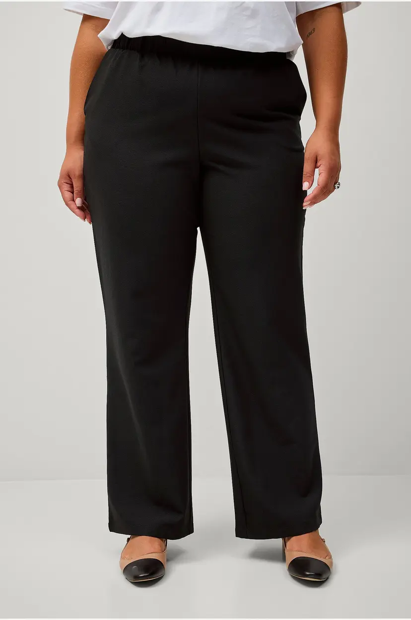 Zizzi Bukser Flared Trousers With Pockets - Svart