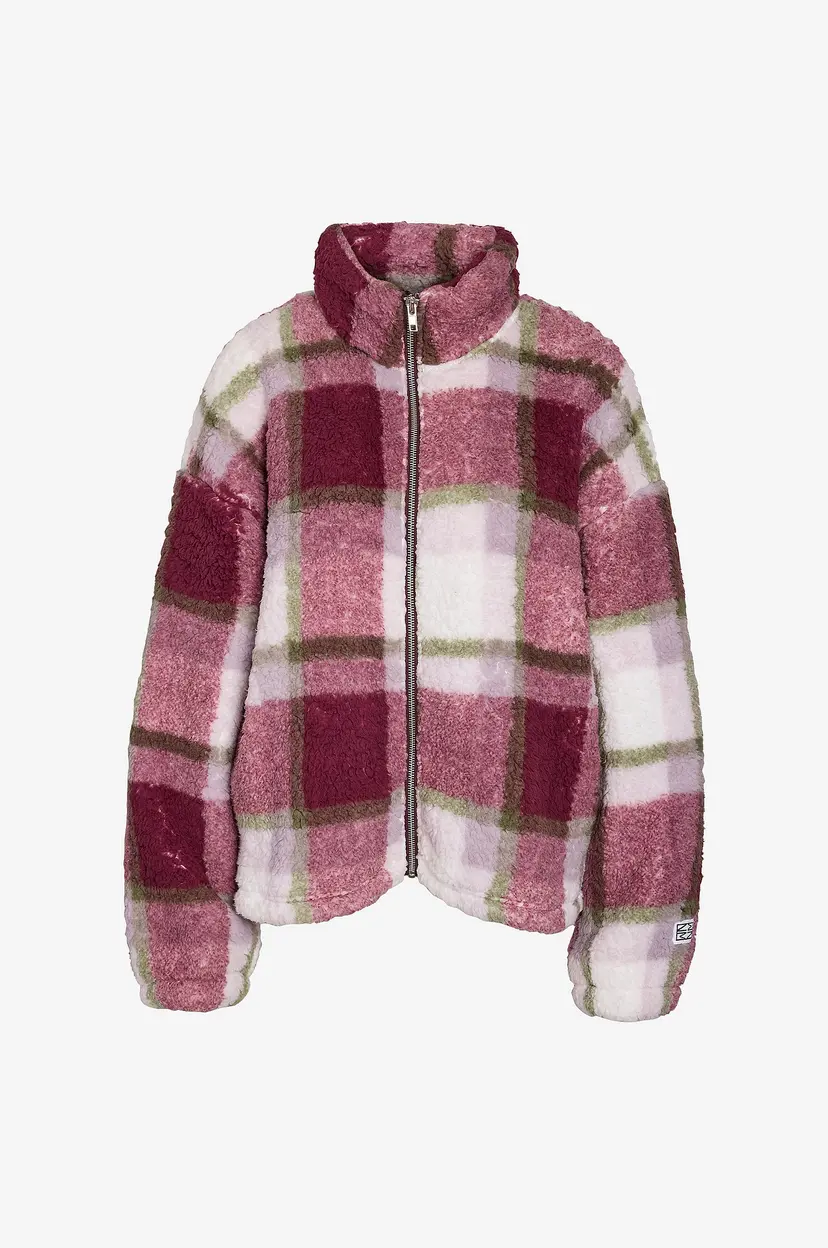 Noisy May Curve Jakke nmLuca Check Soft Fleece Jrs CU - Rød