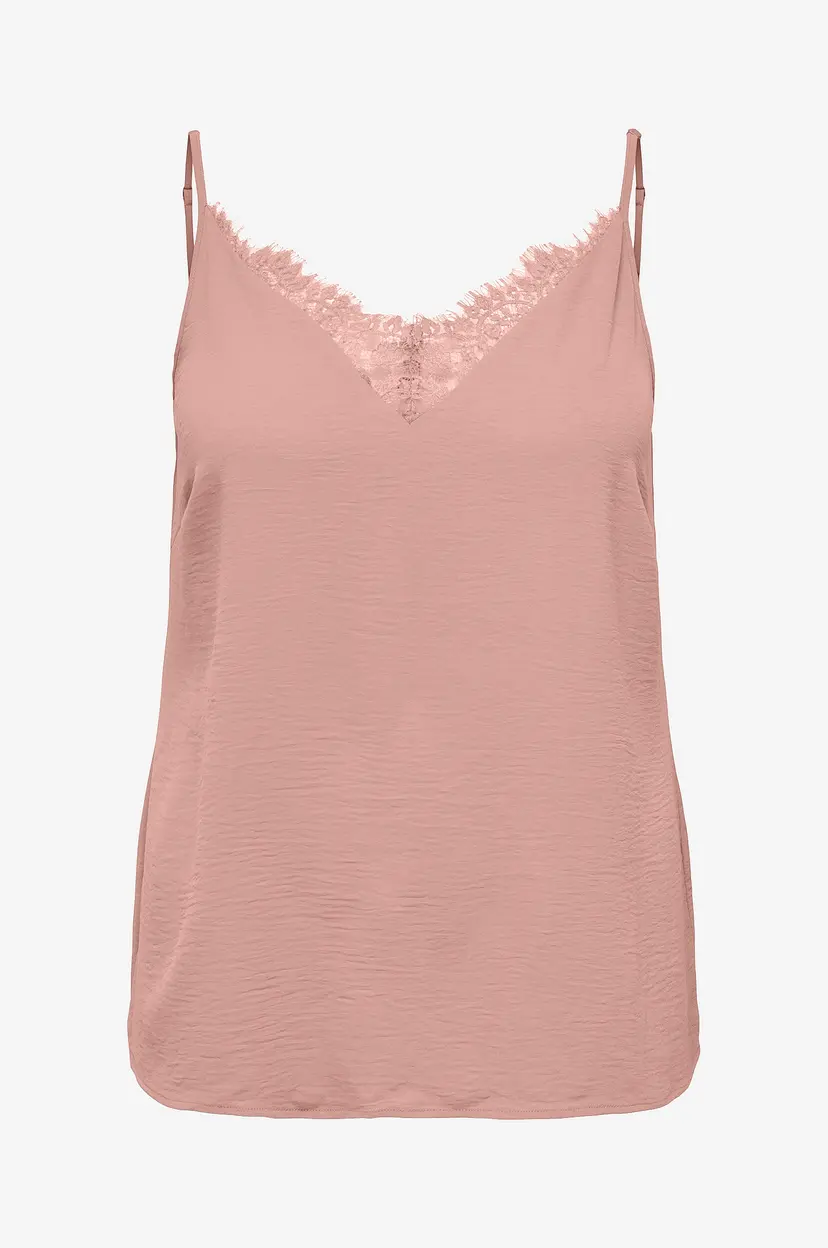 Only Carmakoma Topp carMetta Life Mix Lace Singlet Wvn - Rosa