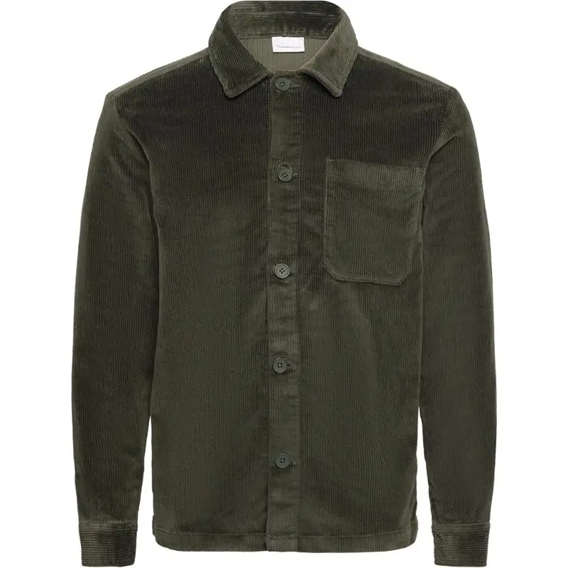 KnowledgeCotton Apparel KnowledgeCotton Apparel Organic Cotton Corduroy Overshirt GOTS Forrest Night