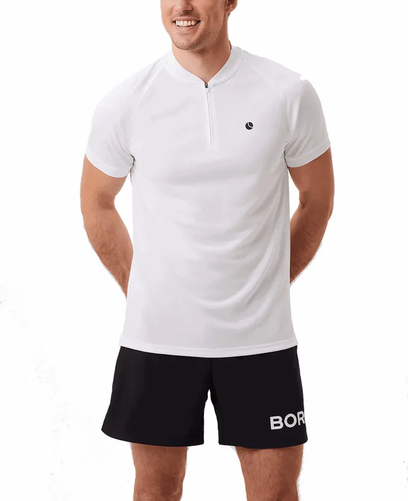 Björn Borg Björn Borg Ace Performance Zip Polo Brilliant White