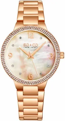 So & Co New York So & Co New York Dameklokke 5519B.4 Madison Hvit/Rose-gulltonet