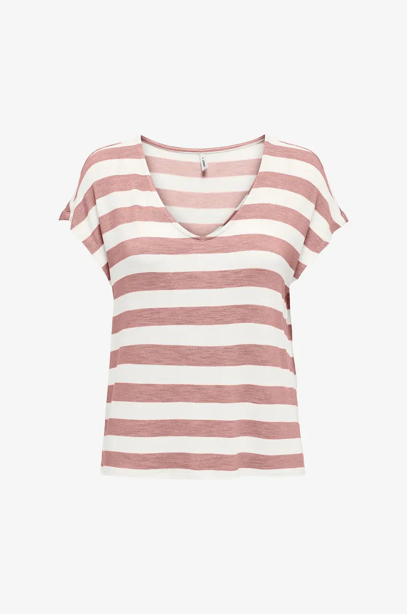 Only Carmakoma Topp carLira Life S/S V-neck - Rosa