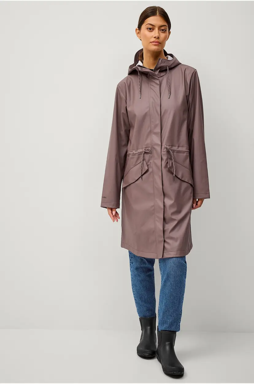 Áhkká Regnparkas Rain Waist Parka PU - Brun