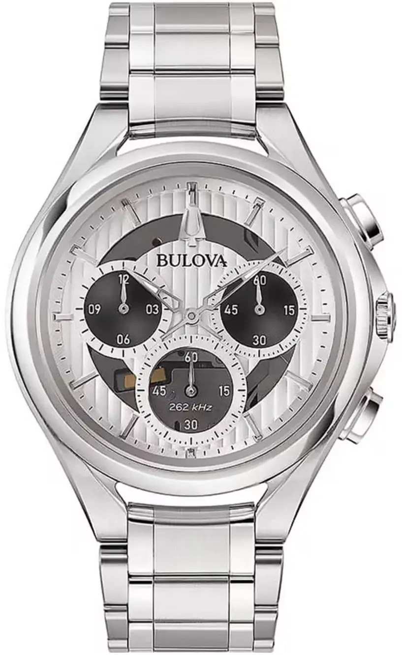 Bulova Bulova Herreklokke 96A301 Chronograph Hvit/Stål Ø45 mm