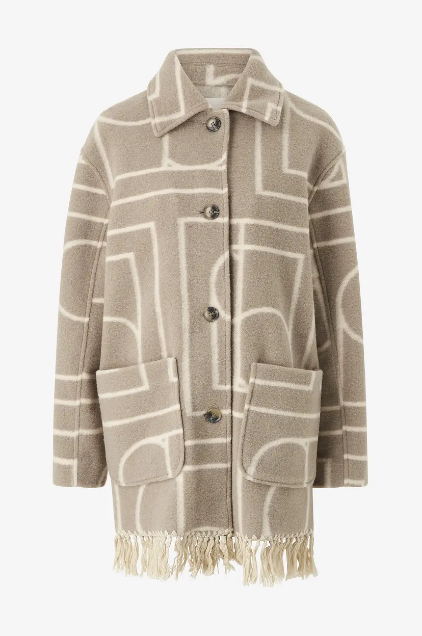 Soaked In Luxury Jakke slGale Fringe Jacket - Beige