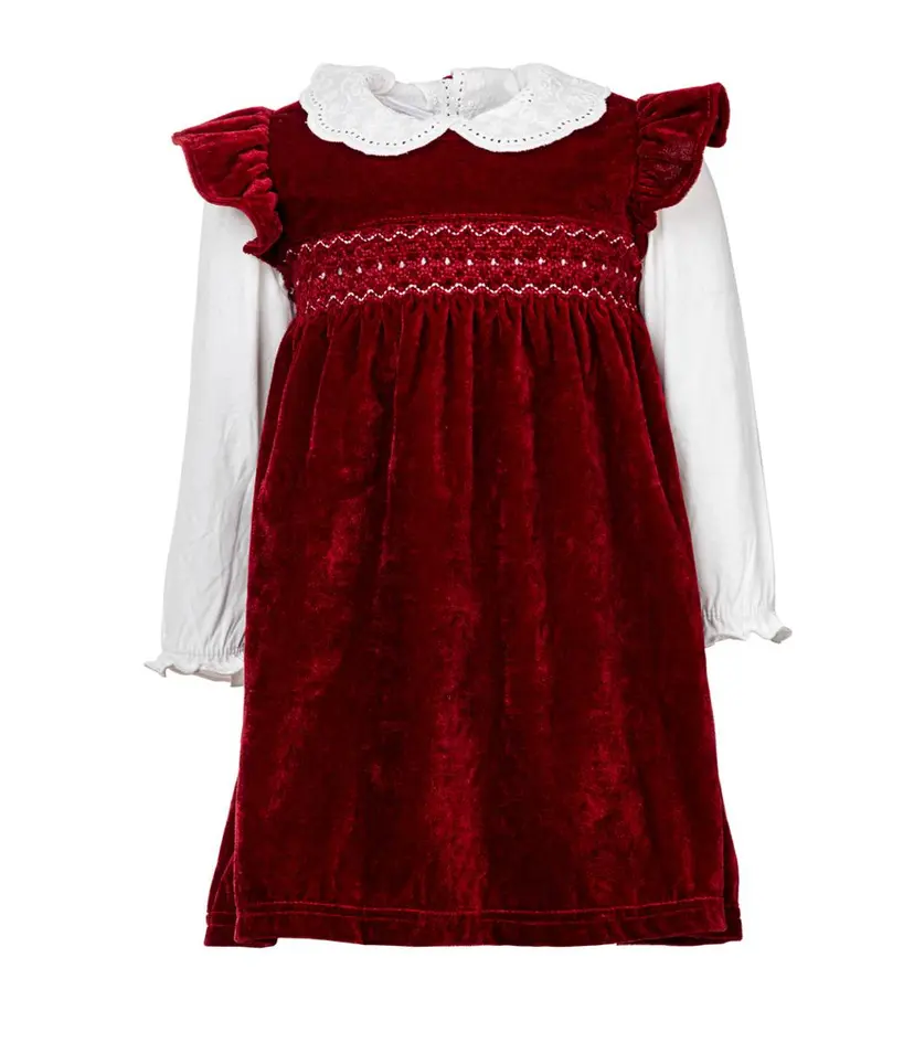 Salto Salto Bianca Baby Velourkjole Dark Red (86/92)