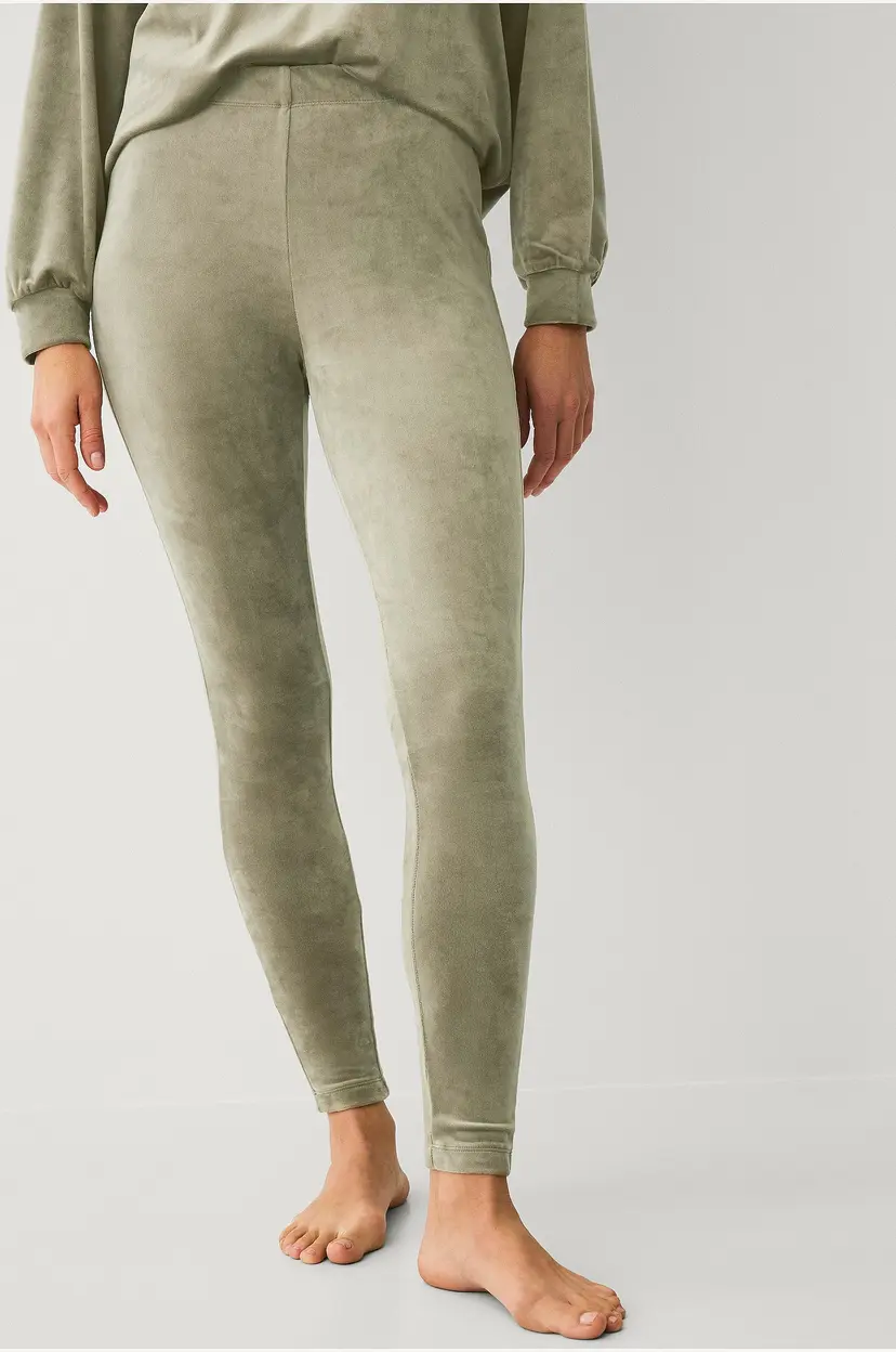 Ellos Collection Leggings i velur - Grønn