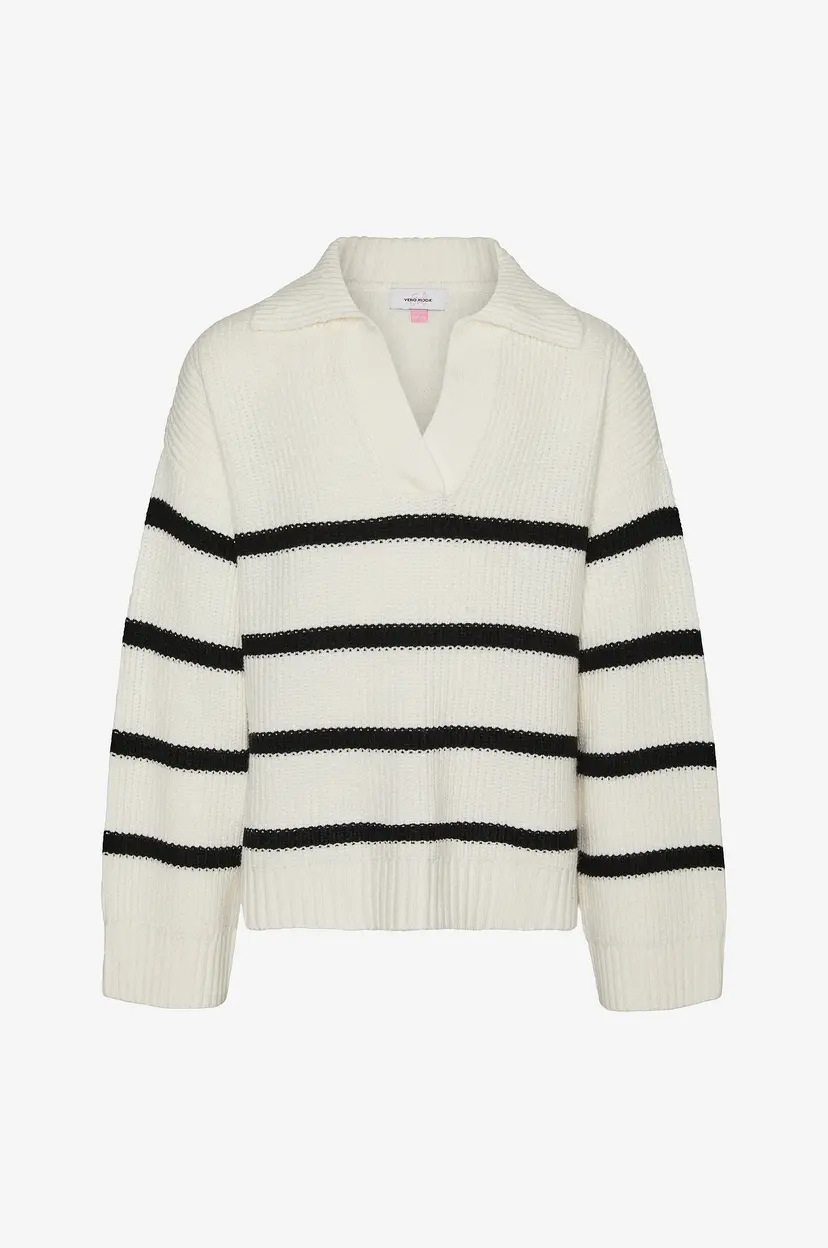 Vero Moda Girl Genser vmLuna LS V-neck Long Pull GA Boo G - Beige