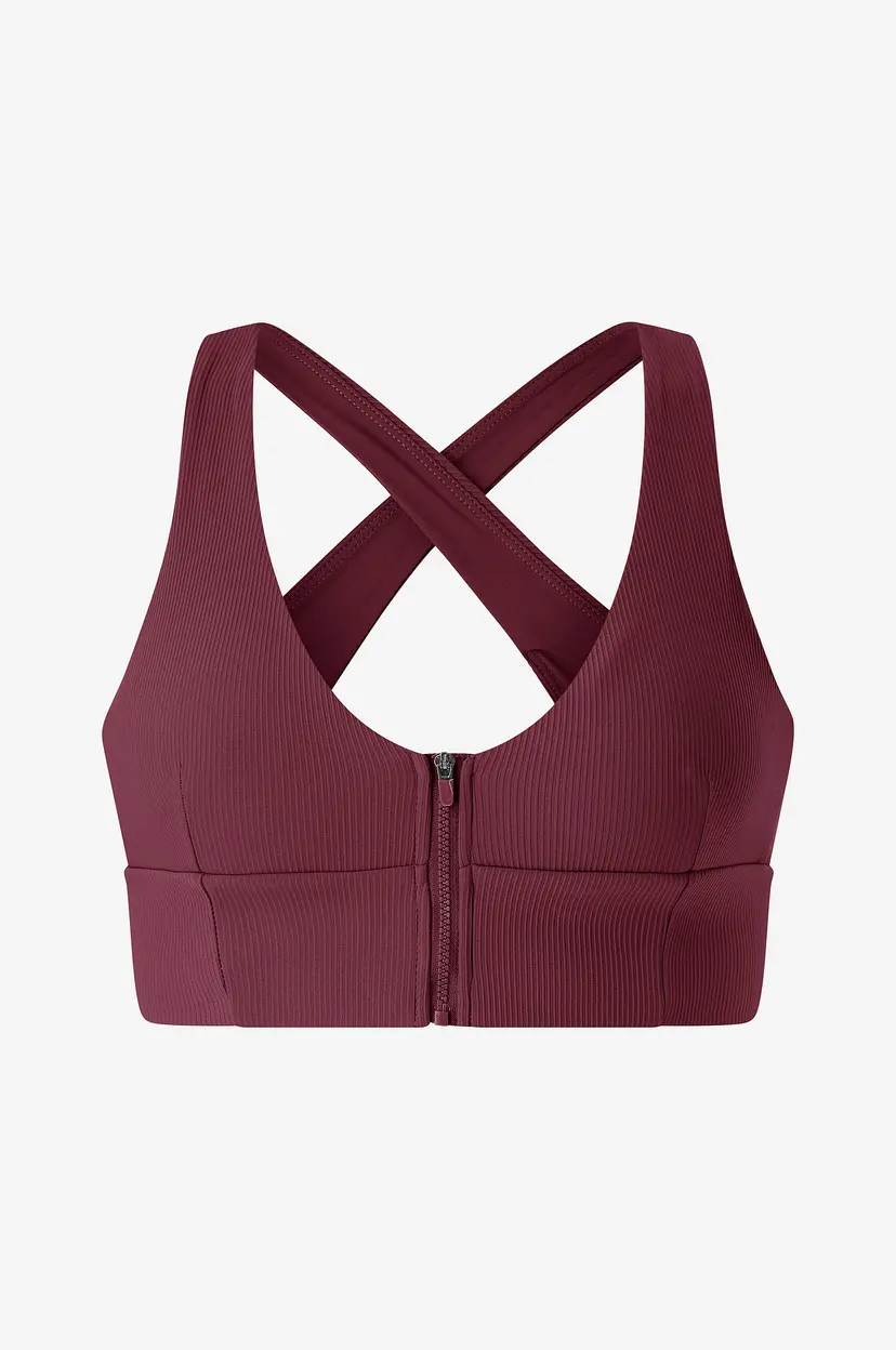 Aim'n Sports-BH Ribbed Performance Zipped - Rød