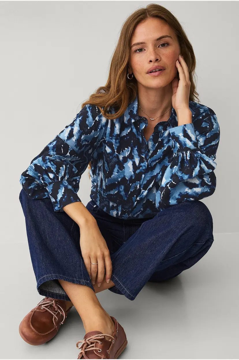 Ellos Collection Bluse i viskose - Blå