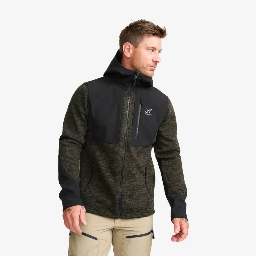 RevolutionRace Wander Pro Wool Hoodie Herre Dark Olive
