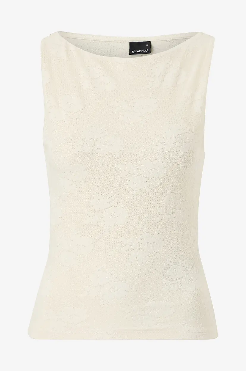 Gina Tricot Topp Jacquard Tank - Natur